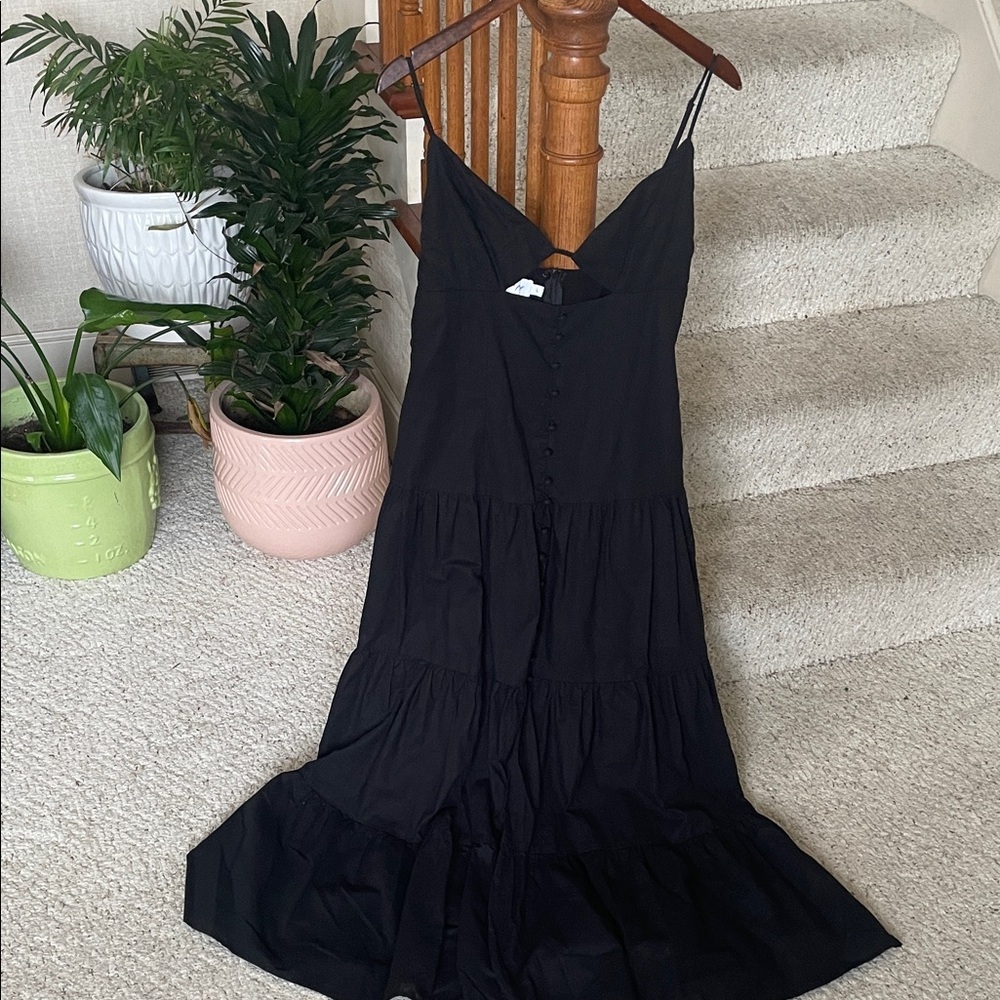 Petal & Pup Black Linen Maxi Dress